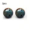33mm Vintage Blue Ceramic Knob Polished Metal Finish Antique Drawer Pulls for Cabinet Doors Home Decor Handles