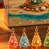 Christmas Tree Collection Gift for Adults 2026 Advent Calendar, Sea Glass 2D Acrylic Ornament Set Coastal Calendar with Hanging String, Holiday