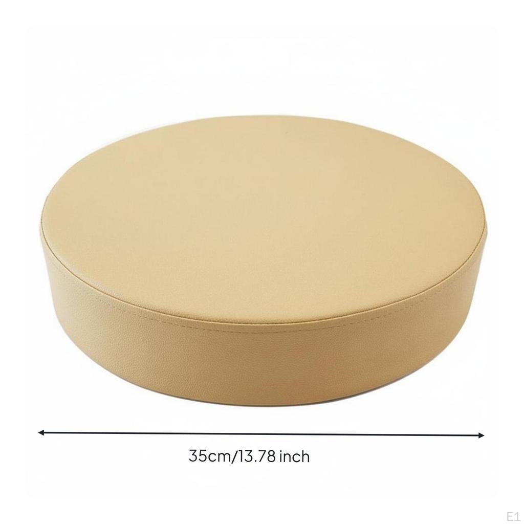 Round Leather Seat Cushion Easy To Clean Thick Sponge Stool Pad Waterproof Meditation