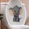 Playful Cute Elephant Toilet Sticker Waterproof Self-Adhesive Removable Decal for Bathroom WC Home Decor