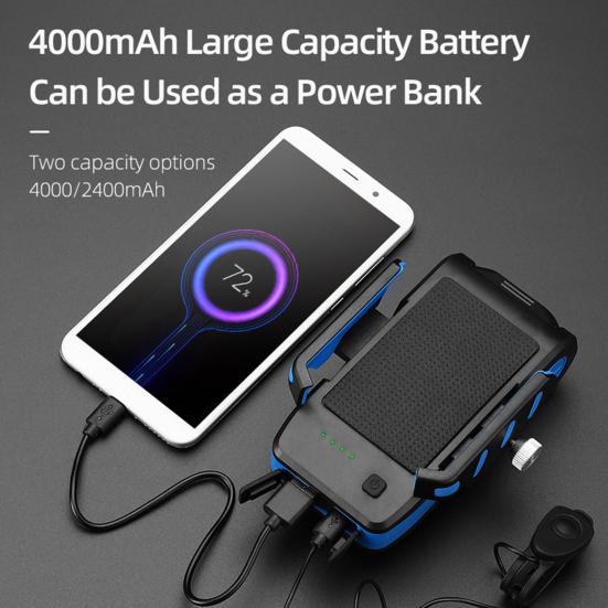 4-in-1 Bicycle Headlight Riding Lamp Light Phone Holder Horn Charging Power Bank