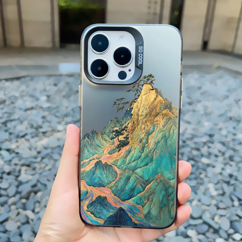 

Nature Aesthetic Mountain Peak Phone Case For iPhone 17 13 15 16 Pro Max Plus 14 12 11 Pro Max 13 Mini Shockproof Laser Covers iphone 13Mini