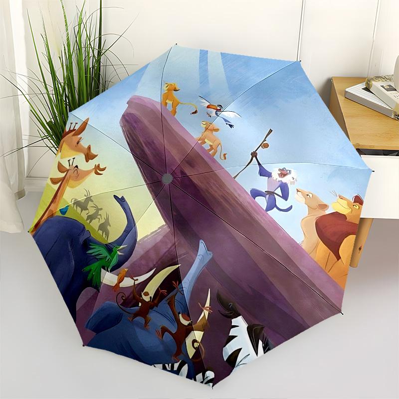 

Lion King Themed Automatic Opening and Closing Umbrella, Brightly Colored 8-rib Portable Umbrella, Suitable for Men and Women, A Perfect Gif