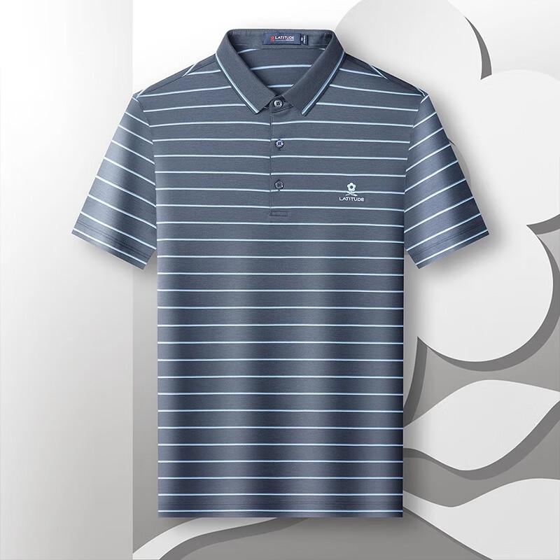 Мужская летняя рубашка-поло MONTAGUT из смеси шелка 4XL