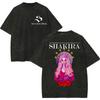 Camiseta Vintage Lavada de Merchandising da Cantora Shakira Las Mujeres Ya No Lloran World Tour 2026 Camiseta Unissex Moda Feminina Camisetas Hip Hop