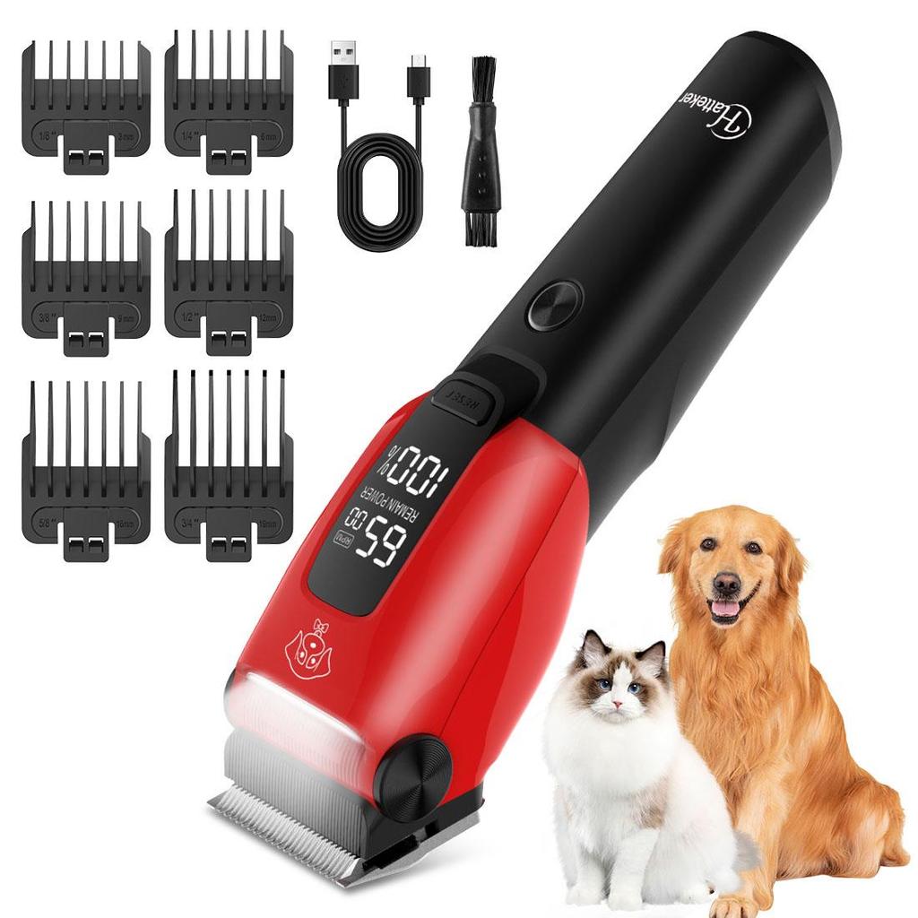 Hatteker Pet Electric Clippers – Dog Grooming Trimmer, Cat Hair Shaver, Pet Fur Cutter & Haircut Scissors Set