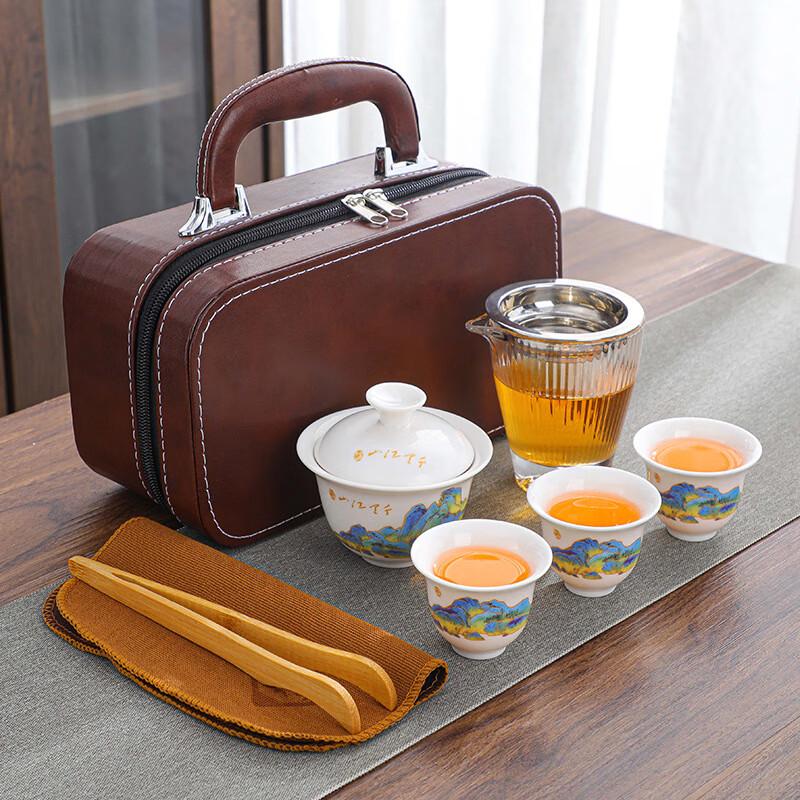 

Zhen Tao Mutton Fat Jade Porcelain Travel Tea Set