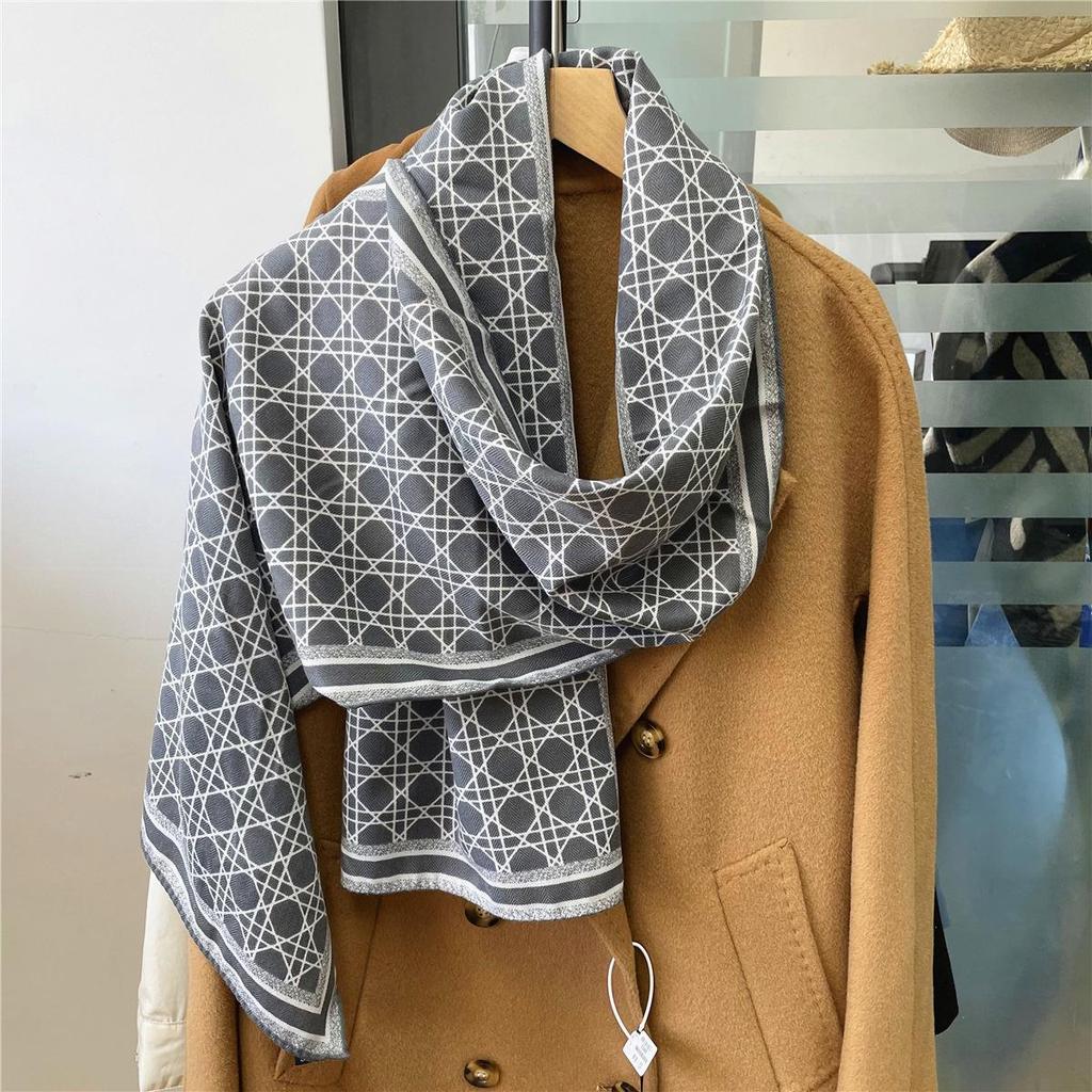 Herringbone Velvet Scarf: Winter, Versatile, Thickened, Hand-Rolled Edges, Small & Long