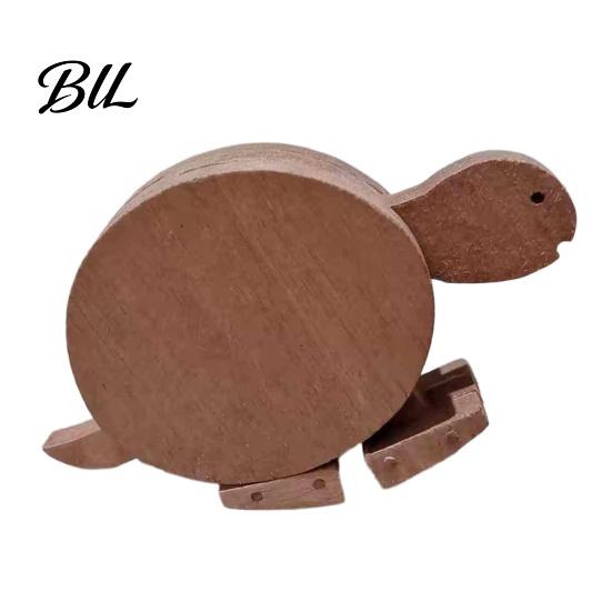 Kids Wooden Animal Toy Handmade Walking Figurine Educational Rabbit Elephant Turtle Creative Play Statue Funny Mechanical Kinetic Sculpture for Girls