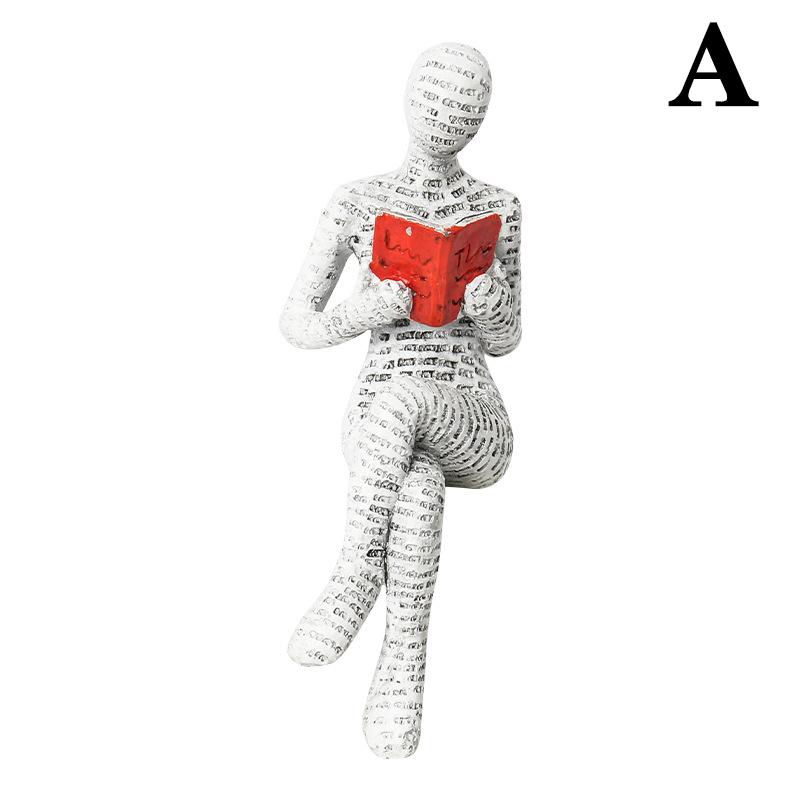 

Reading Woman Thinker Statue Decoration Creative Art Design Modern Home Office Bookshelf Tv Cabinet Accessories Desk Decoration A