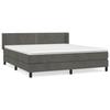 Maison Exclusive - Sommier à lattes de lit et matelas Gris foncé 160x200cm Velours