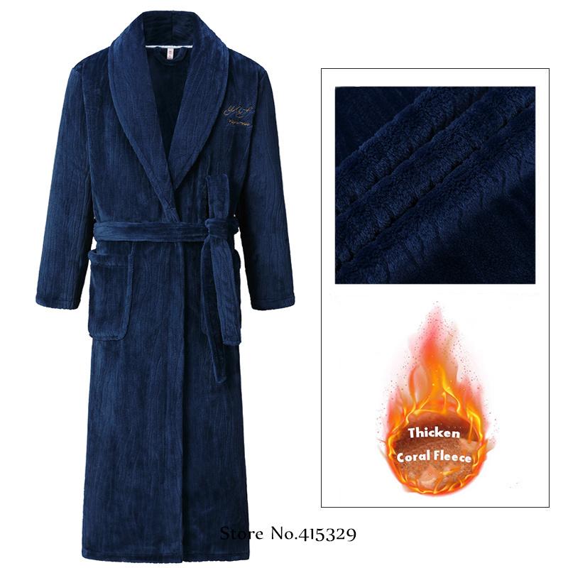 

Коралловый бархатный халат для душа, кимоно, халат, зимняя новая мужская домашняя одежда, свободная утепленная пижама 4XL