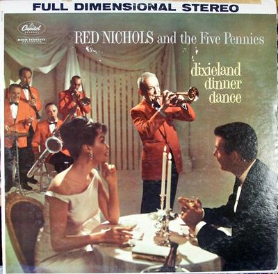 LP Record RED NICHOLS & HIS FIVE PENNIES - Dixieland Dinner Dance T1297 Capitol Records 1960 US Jazz Used