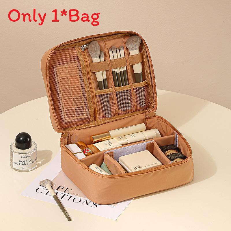 Makeup Organizer Travel Bag With Divider Oxford Fabric Portable Cosmetic Case For Women