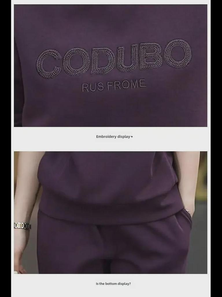 Women's Early Autumn Round Neck Running Suit - Casual & Fashionable Two-Piece for Travel, Spring & Autumn 2024