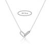 Copper Zirconia Paperclip Pendant Necklace with Double Oval Ring Brooch for Women