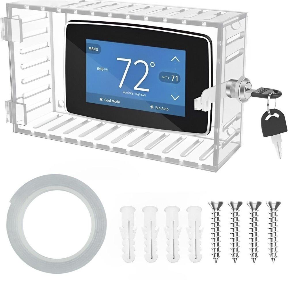 Thermostat On Wall Thermostat Lock Box Universal Ac Lock Box Cover Thermostat Guard Lockable
