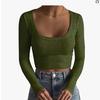Spring And Autumn New Women'S Versatile Long Sleeve Daily Business Commuter Elegant Comfort Sexy Bottom Shirt Top