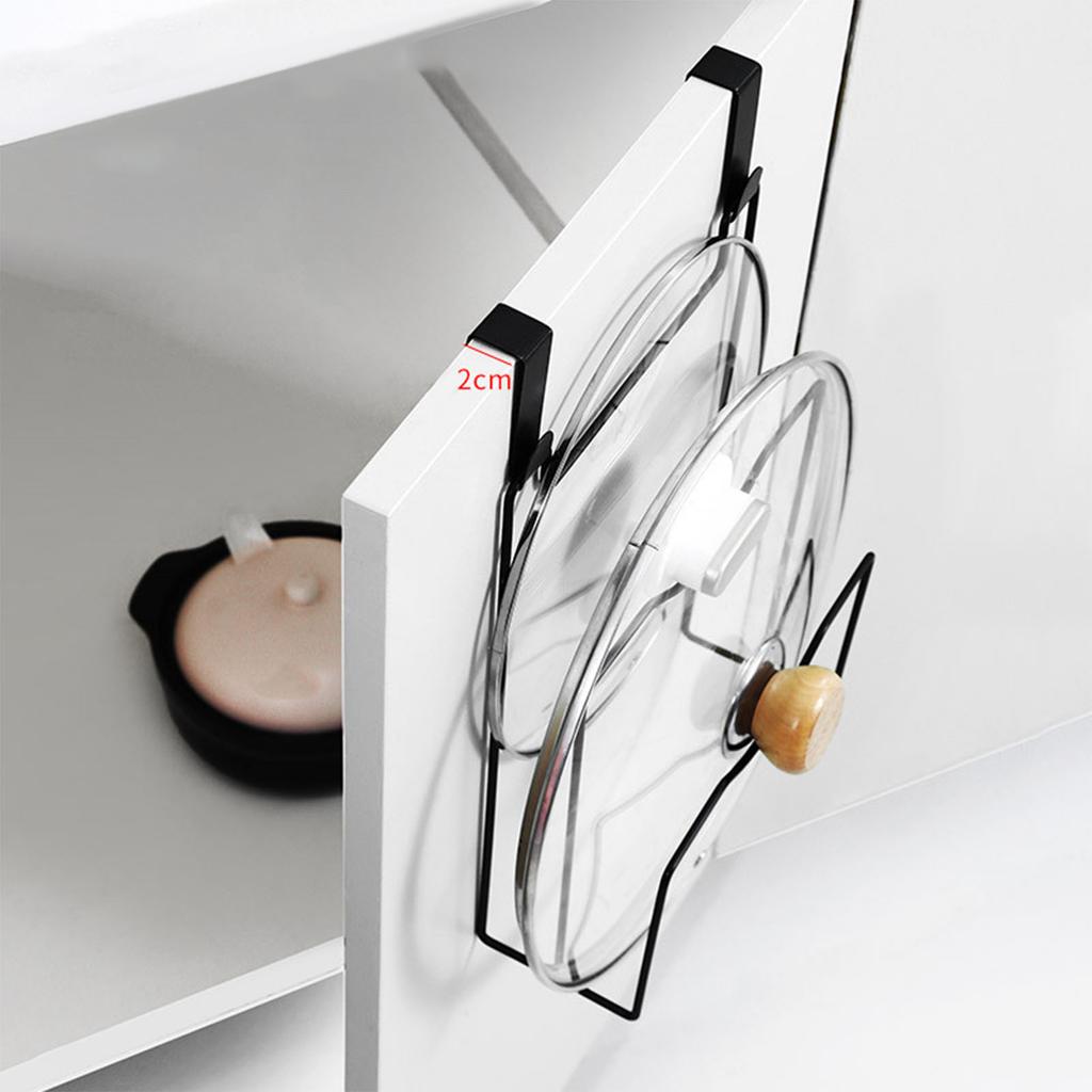 Pot Lid Holder Wall Mount Drainage Design Stylish Sturdy  Multifunctional Pot Lid Rack for Ki