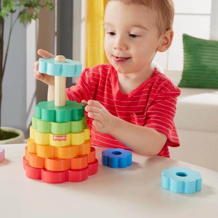 Fisher-price-empileur d’anneaux avec 10 pièces en bois hxt77