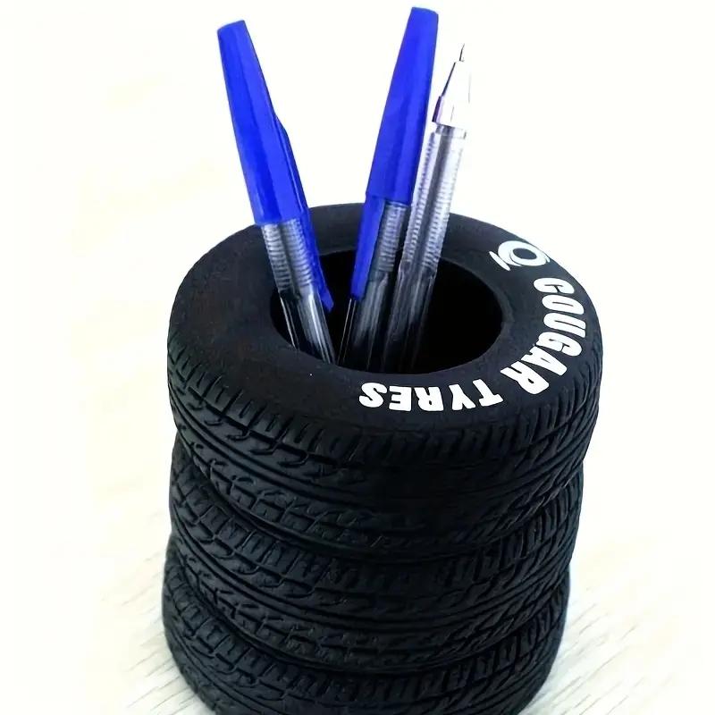

Creative Interesting English Tire Pen Container Ornament Stylish Novel Office Desktop Pen Container Storage Container Gift