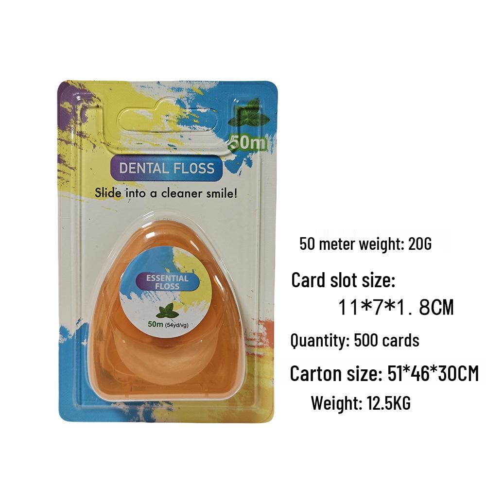 Extra Soft Mint Micro-Waxed Nylon Dental Floss, 50M - Disposable Interdental Cleaner