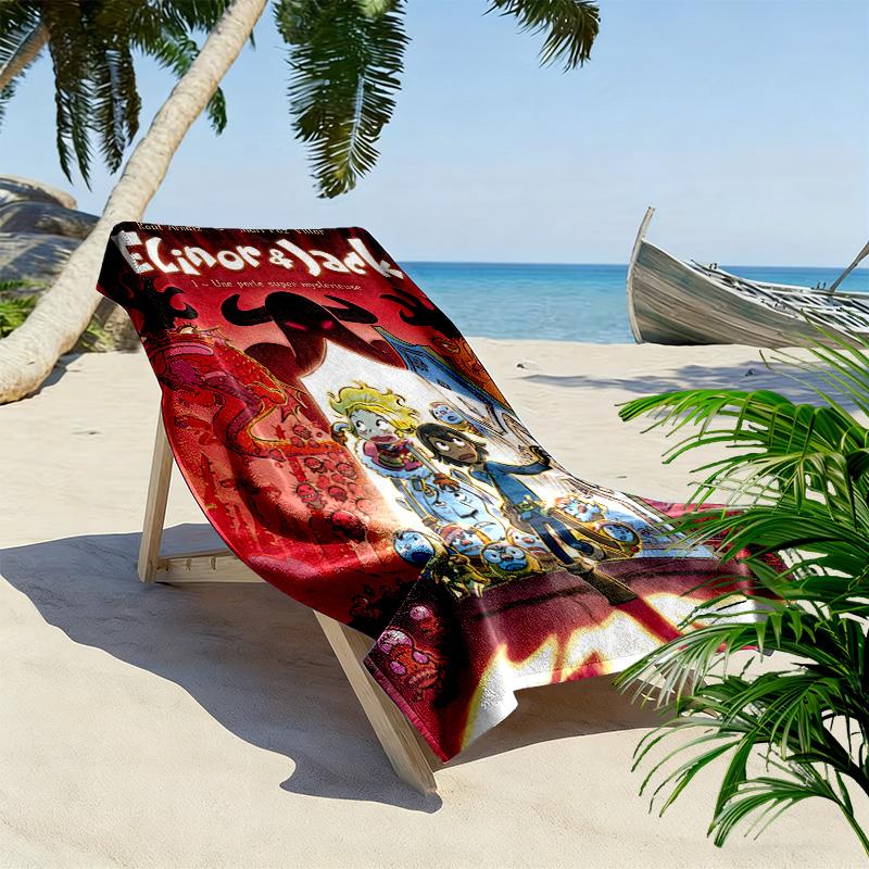 Eleanor and Jack 2D Flat Print Beach Towel, Large Soft Quick Dry Towel for Beach Camping SwimmingXSTJ0915556