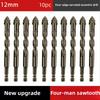 4-Blade Saw Tooth Eccentric Drill Bit for Wood/Metal/Concrete,High-Speed Steel,Heat-Resistant,Professional Rotary Tool Accessory
