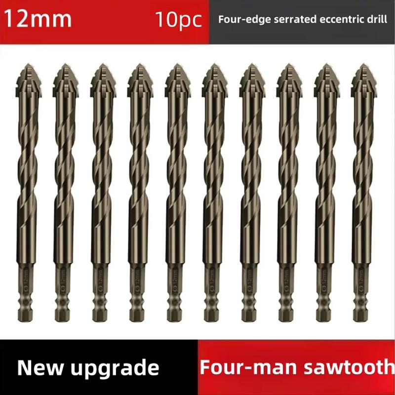 4-Blade Saw Tooth Eccentric Drill Bit for Wood/Metal/Concrete,High-Speed Steel,Heat-Resistant,Professional Rotary Tool Accessory
