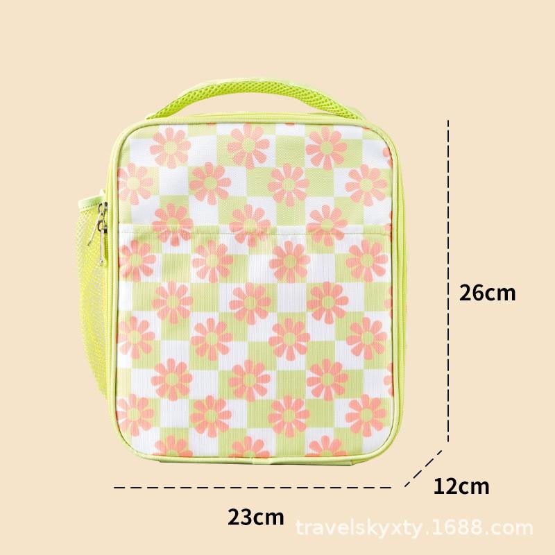 Insulated Lunch Bag Students With Gradient Print Foil Lining Foldable Design 7L Capacity Handheld Style