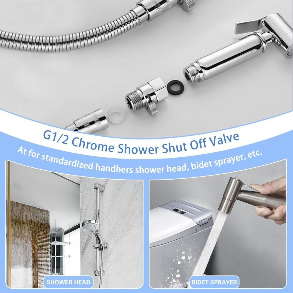 Brass Shower Flow Control Valve Female Male Quick-opening Water Flow Control Valves G1/2 Shower Head Shut Off Valve