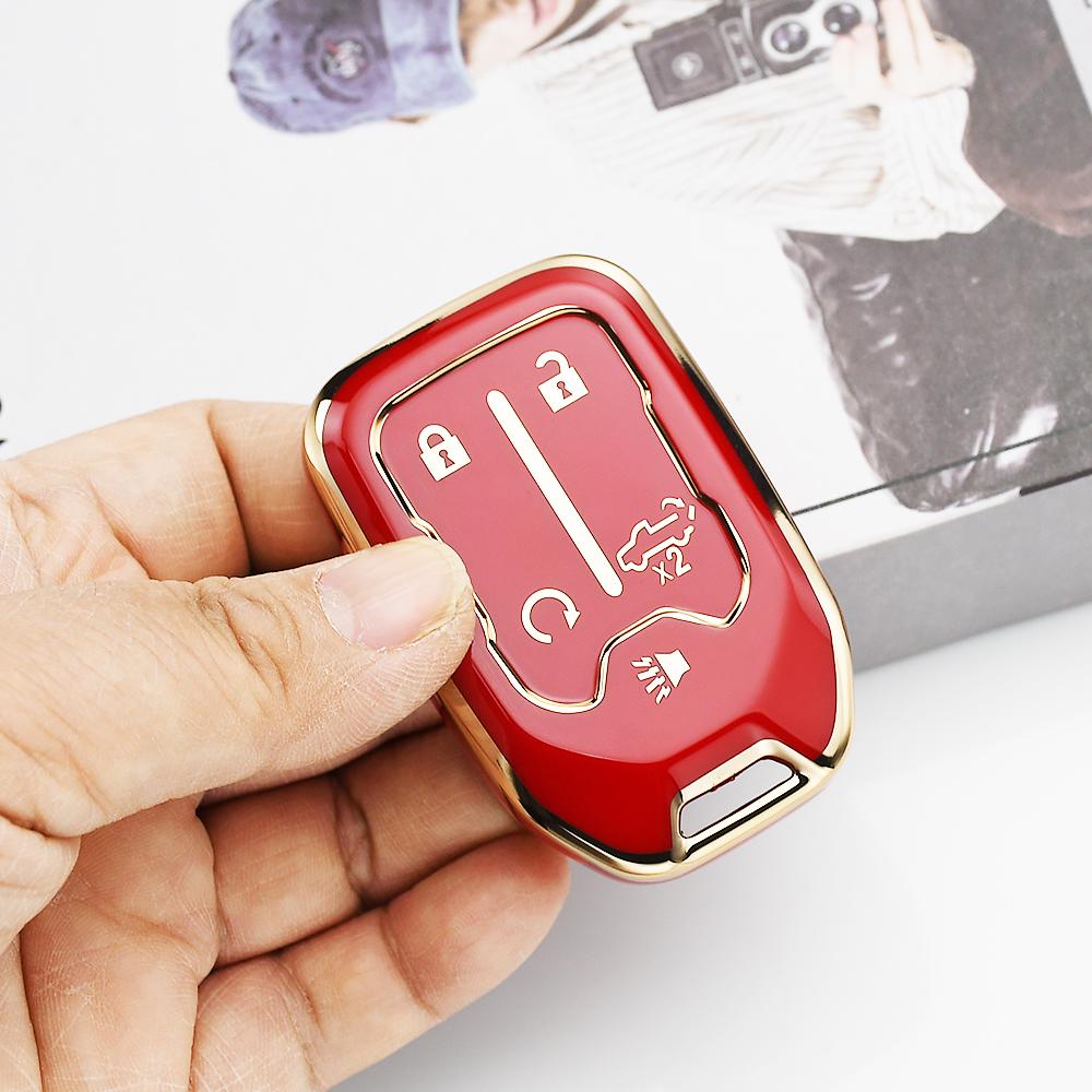 5 Buttons TPU Interior Accessories Car Key Case Cover for GMC Terrain 2019 Shell Fob Holder for Chevrolet Suburban 2019