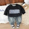 Kids Casual Long-Sleeve Set, Comfortable Daily Wear Outfits