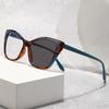 Color Collision Anti Blue Light Photochromic Myopia Glasses for Women's Fashion Cat Eye Oversize Frame Near Sighted Eyeglasses