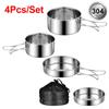 Stainless Steel Camping Tableware Outdoor Cookware Set Ultralight CampinHike Picnic Pot Spoon Fork Travel Picnic Equipment