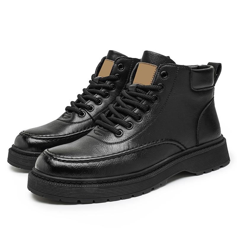 

Men s autumn/winter boots High quality luxury minimalist style Work and office Outdoor fashion high top leather shoes 44