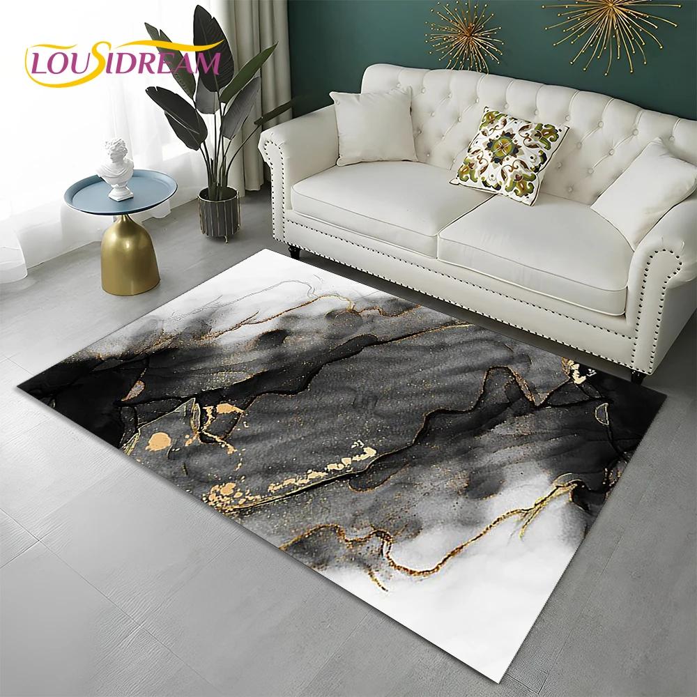 Green Gold Blue Black Marble Nordic Carpet Rug for Home Living Room Bedroom Sofa Doormat Decor,kid Area Rug Non-slip Floor Mat