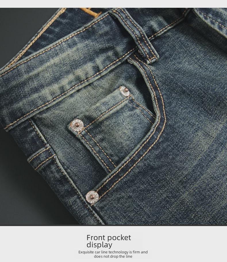 Men's European Slim Straight Jeans - New Stylish Anti-Static Trousers for Autumn and Winter