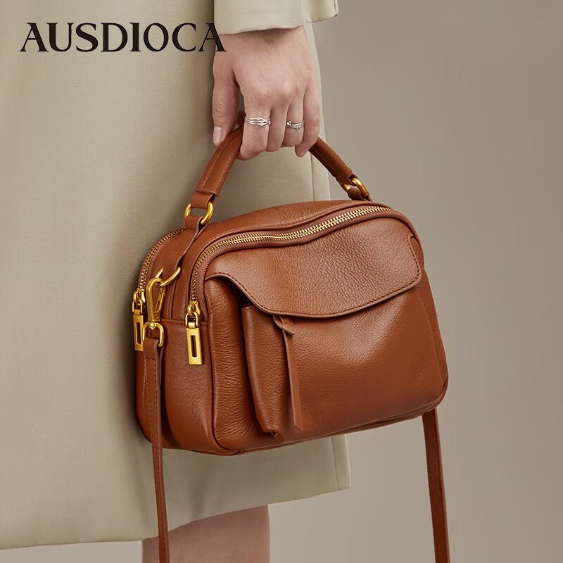 Aodijia 2026 Women s Genuine Leather Commuter Crossbody Bag