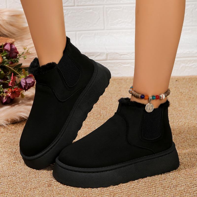 

Модные зимние женские сноубутсы плюшевые теплые женские балетки повседневные балетки женские ботильоны сноубутсы 36 чёрный