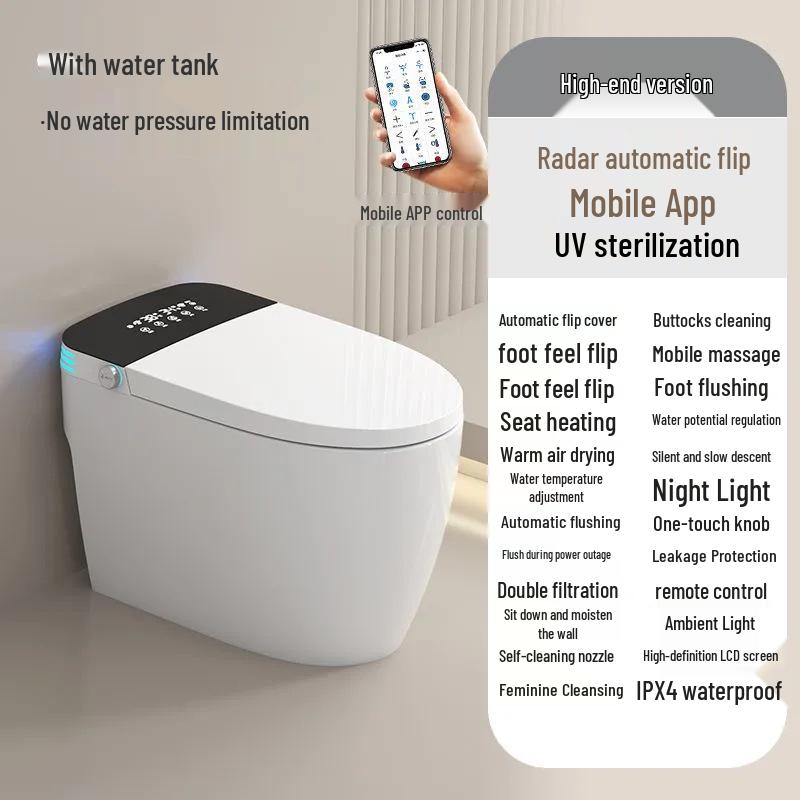 Smart One-Piece Automatic Toilet with Foam Shield, Instant Heating & Multifunctional Features for Hotel Use