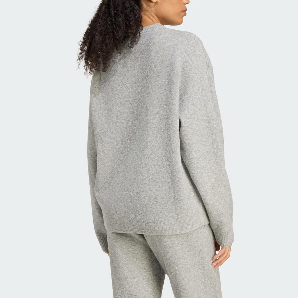 Adidas Originals FW25 Pletený svetr s kulatým výstřihem, volný, hřejivý, dámský svetr KF2341