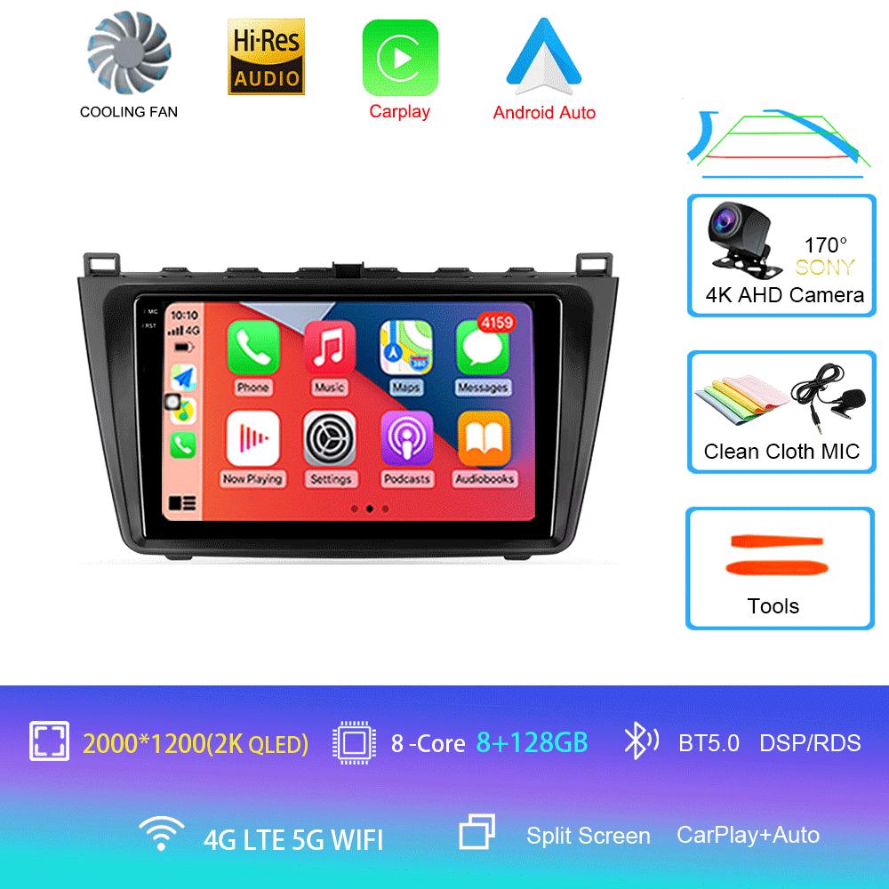 Android14 Carplay Auto For Mazda 6 GH 2007 2008 2009 2010 2011 2012 Multimedia GPS Car Radio Video Player Stereo 2din Head Unit