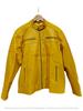 Stylish Genuine New Yellow Handmade Lambskin Leather Men Jacket Biker Motorcycle