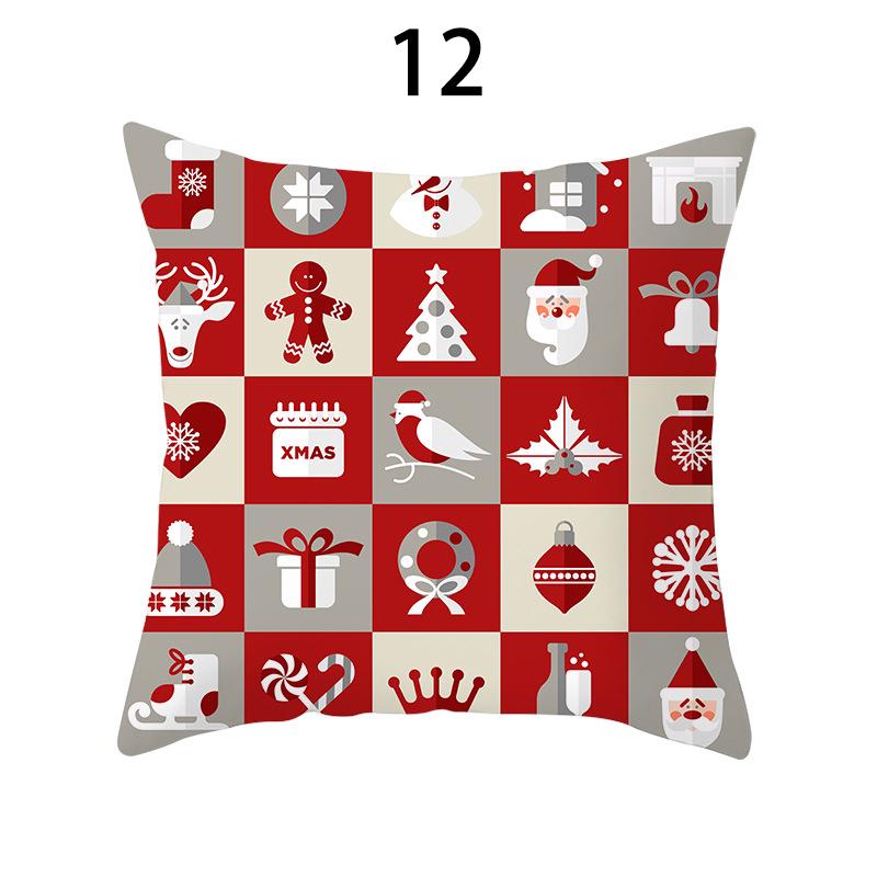 Merry Christmas Cushion Cover Xmas Pillowcase Happy New Year Navidad Santa Claus Red Pillow Cover Ornament Gifts Home Decor