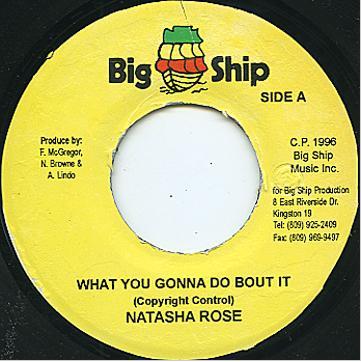 7inch Record NATASHA ROSE - What You Gonna Do Bout It NONE Big Ship 1996 Jamaica Reggae, Ska & Dub Used