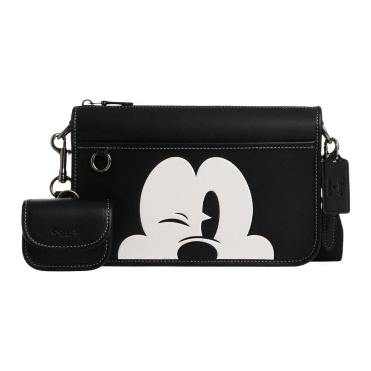 Coach Cow Leather Shoulder Bag, Crossbody Bag Medium Men's Black CM030-QBTJE