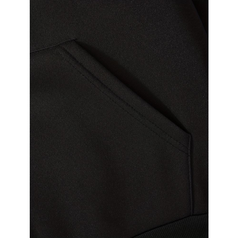 Men's Fashion Pattern Printed Double Layer Hoodie - Black Zipper Casual Street Wear with Balaclava Design Unique