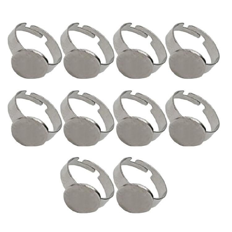 10 peças Bases de Anéis de Aço Inoxidável Anéis Ajustáveis de Aço Inoxidável Resistentes Montagens Para Criar Joias Únicas