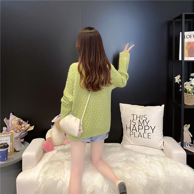 Pulovrový svetr ženy 2023 jarní a podzimní sezóna volné svrchní oblečení západokorejský pletený svetr s výstřihem do O, dámský top